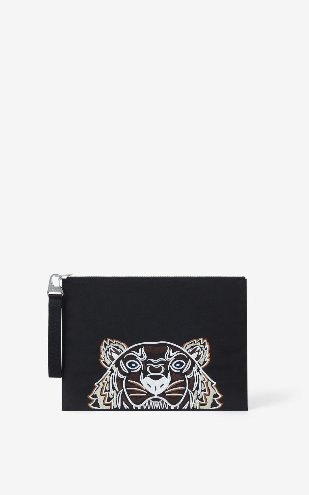 Kenzo Canvas Kampus Tiger Wallet Black For Womens 2853HDAQP